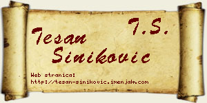 Tešan Šiniković vizit kartica